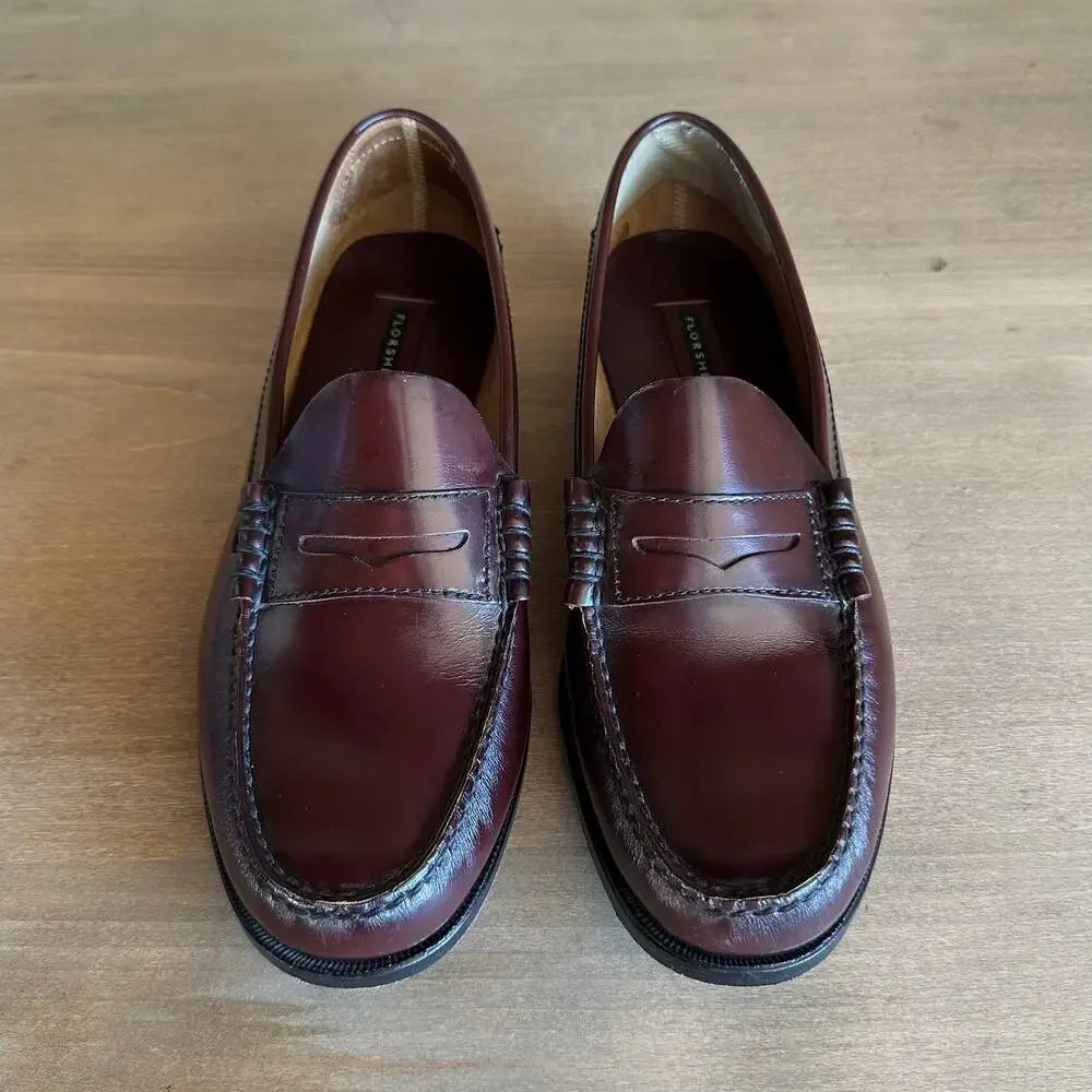 Florsheim Berkley Penny Loafers Burgundy 10 3E